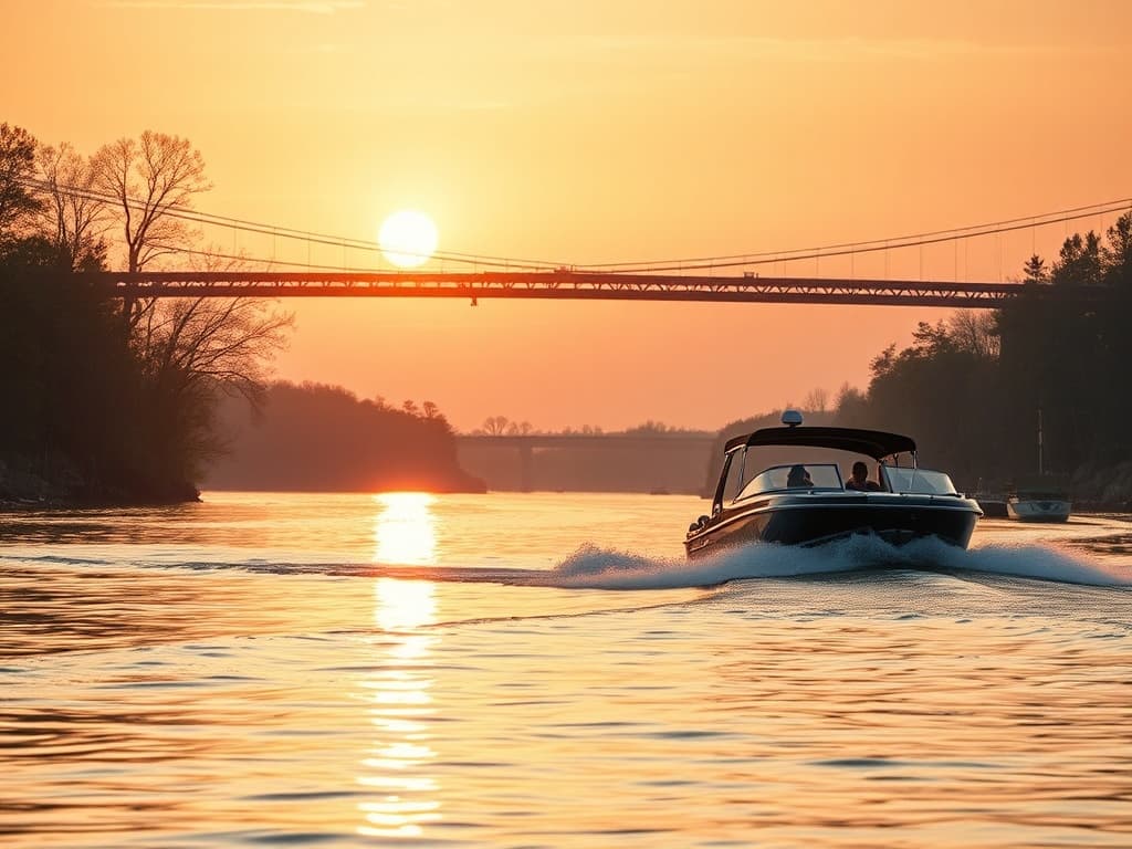 Закат на воде в Нижний Новгород